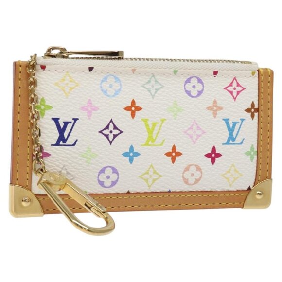 Louis Vuitton Handbags - LOUIS VUITTON Monogram Multicolor Pochette Cles Purse White M92655 Auth 116241AM